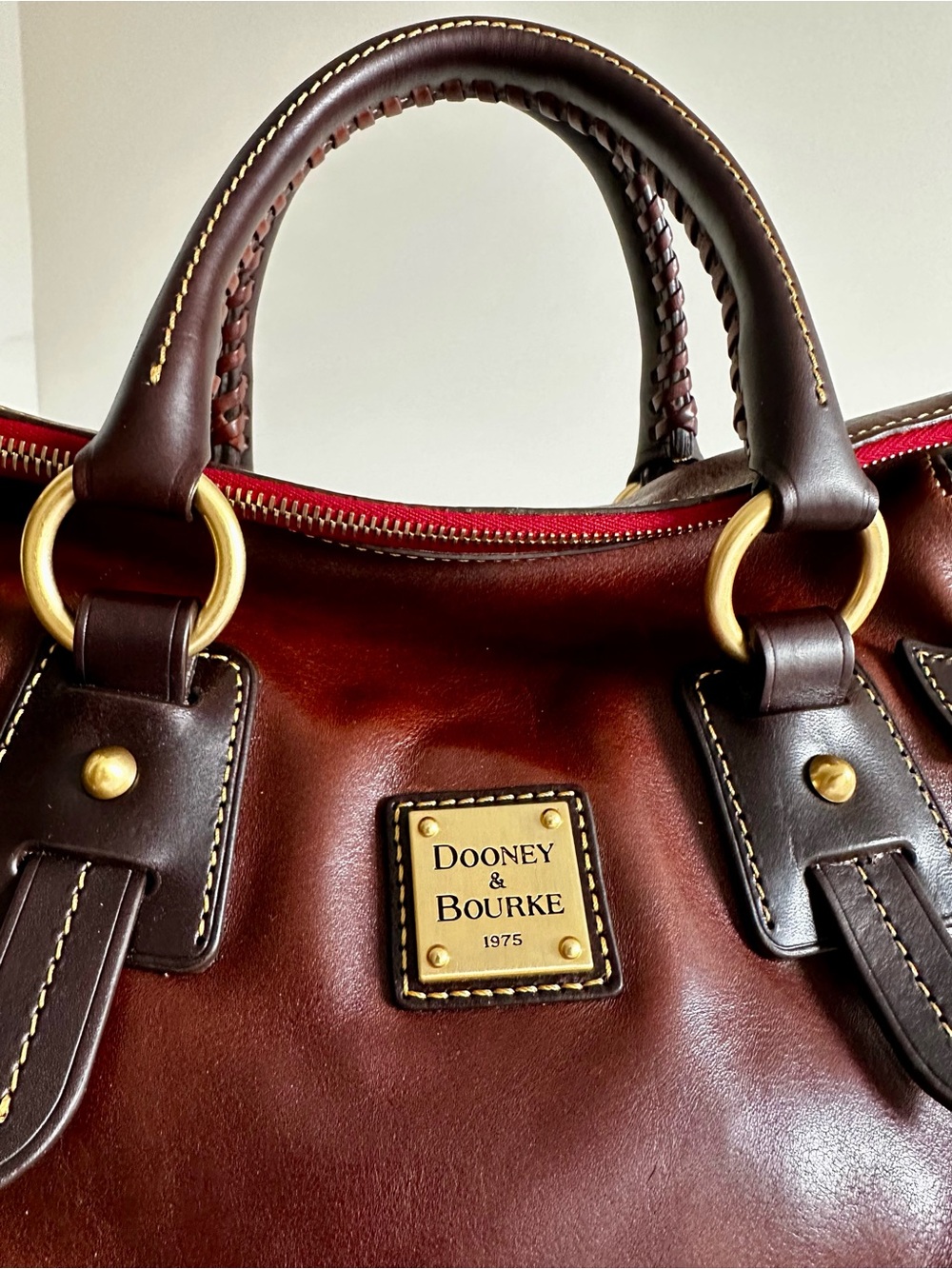 Dooney & Bourke Toledo Florentine Vintage Stanwich Satchel in Chestnut - Picture 6 of 16